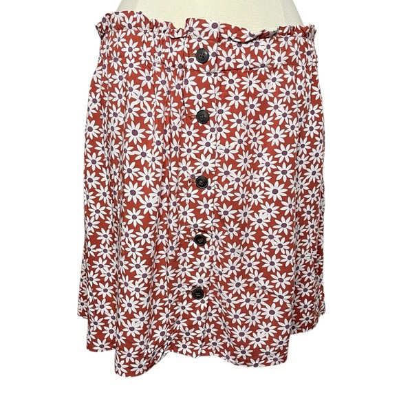 MADEWELL Paperbag Button-Front Mini Skirt in Falling Daisies, XL - Picture 4 of 9